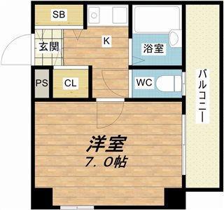 舟橋青山ビル(1K/3階)の間取り写真