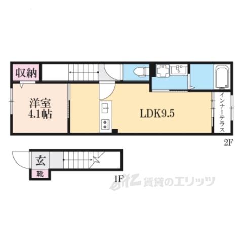 草津市草津3丁目アパート(1LDK/2階)の間取り写真