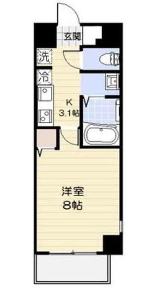 ブランドール壱番館(1K/3階)の間取り写真