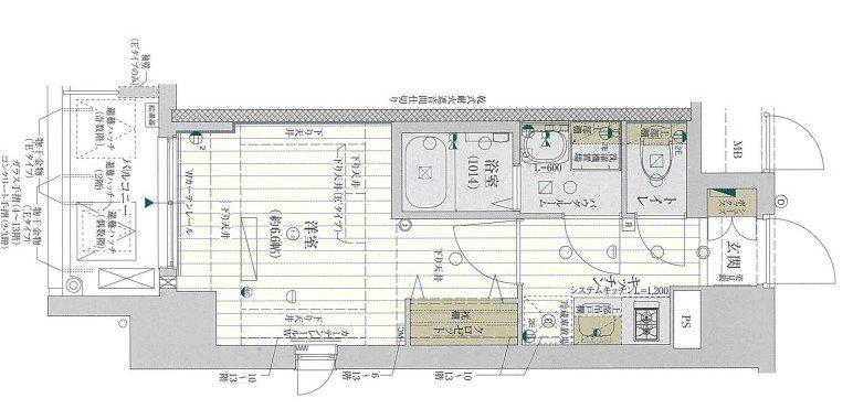 レジュールアッシュ アーバンイール(1K/5階)の間取り写真