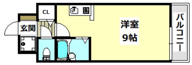 エクセレント上新13(ワンルーム/2階)の間取り写真