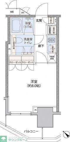 レジディア文京小石川II(1K/2階)の間取り写真
