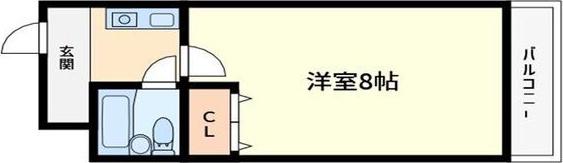 ロイヤル巽(1K/3階)の間取り写真