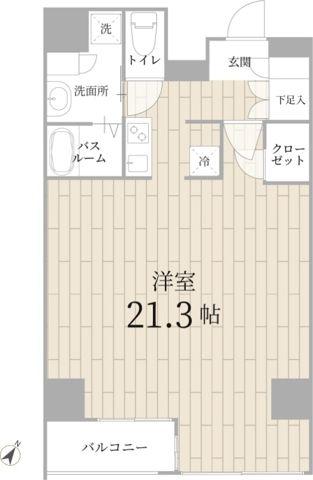 テラス銀座(1K/8階)の間取り写真