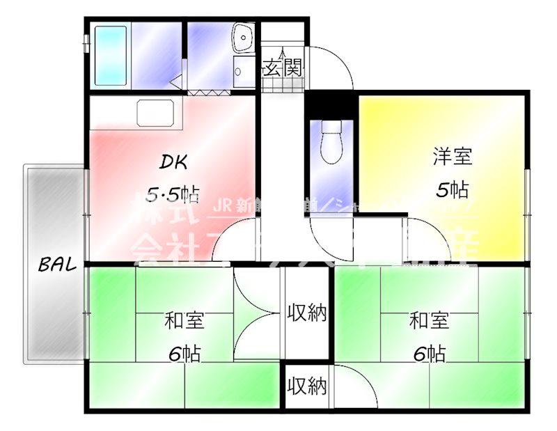 エクセレントU(3DK/2階)の間取り写真