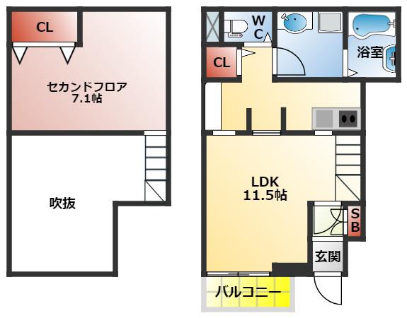 50GO-ZERO(1LDK/1階)の間取り写真