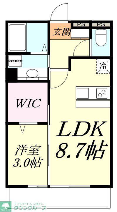 泉ガーデンテラス(1LDK/1階)の間取り写真