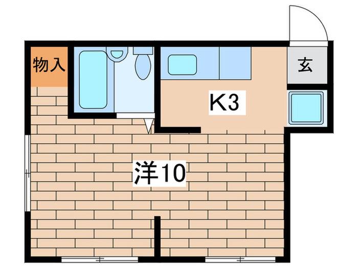 ガーデンハイム(1K/1階)の間取り写真