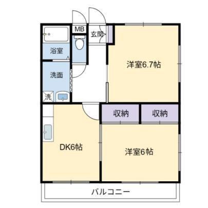 冨田マンション(2DK/3階)の間取り写真