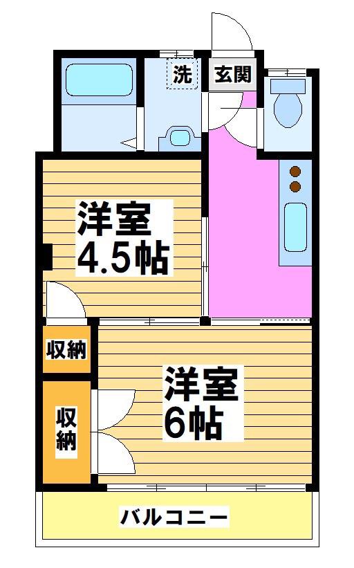 第三麻生マンション(2K/1階)の間取り写真