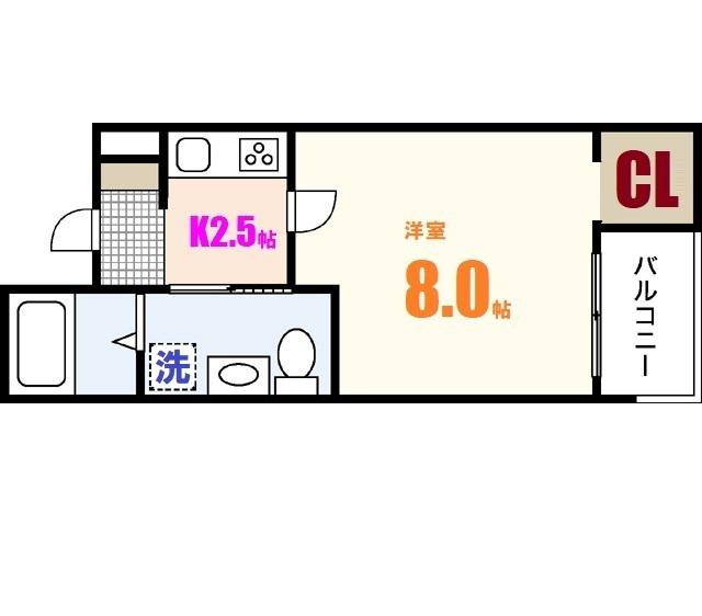 REVE上安(1K/3階)の間取り写真