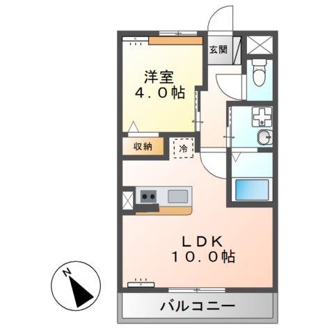 エトワールA(1LDK/2階)の間取り写真