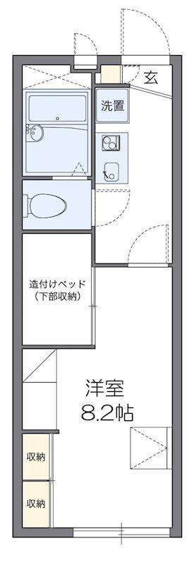 レオパレススマイルタウン小倉(1K/1階)の間取り写真