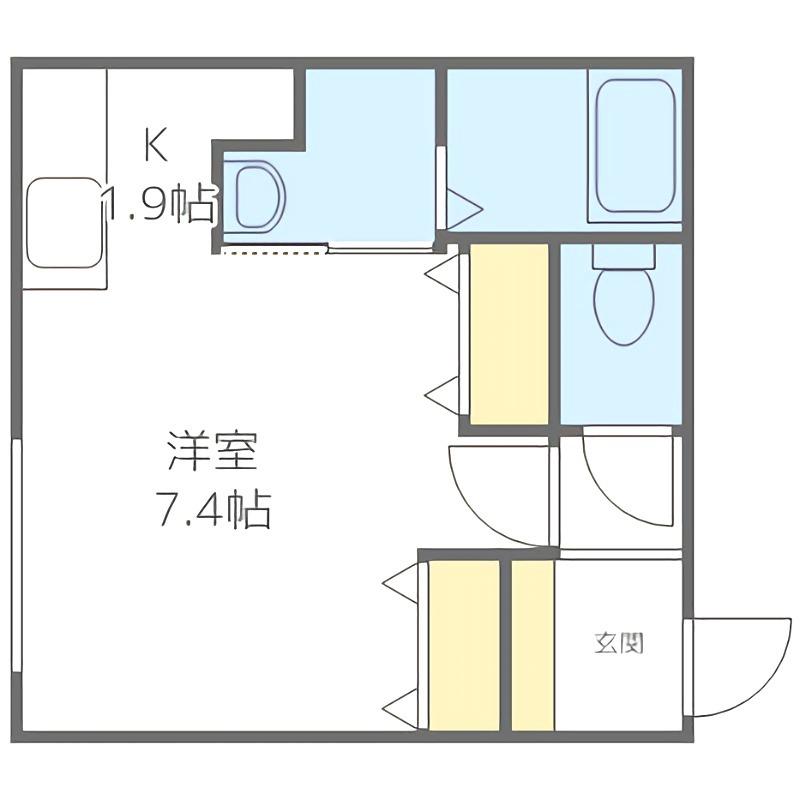 FLOS PROVA(1K/2階)の間取り写真