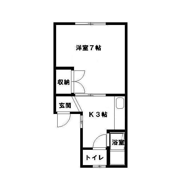 パンプキンハウスII(1K/1階)の間取り写真