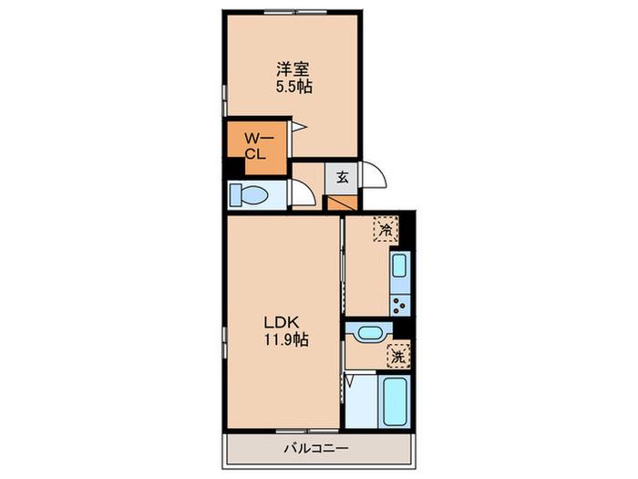 COZY COURT竹中(1LDK/3階)の間取り写真