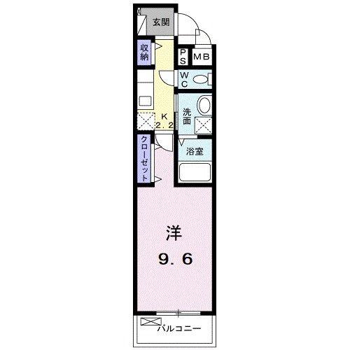 ハルズ HINODE(1K/2階)の間取り写真