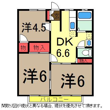 サンハイツT(3DK/2階)の間取り写真