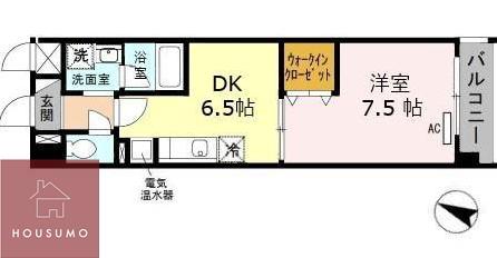 サン・ドミール(1DK/3階)の間取り写真