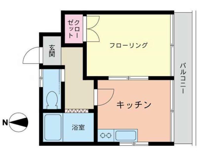 第3倉田ハイツ(1K/1階)の間取り写真