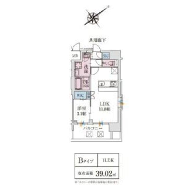 スプランディッド堺東DUE(1LDK/10階)の間取り写真