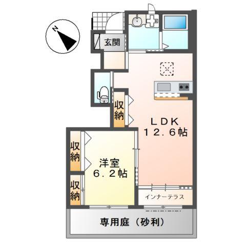 コンフォルト カーサ(1LDK/1階)の間取り写真