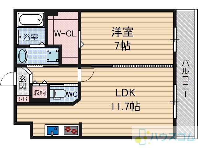 ノア・ド・ココ(1LDK/2階)の間取り写真