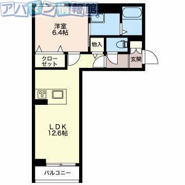 シャーメゾン旭(1LDK/2階)の間取り写真
