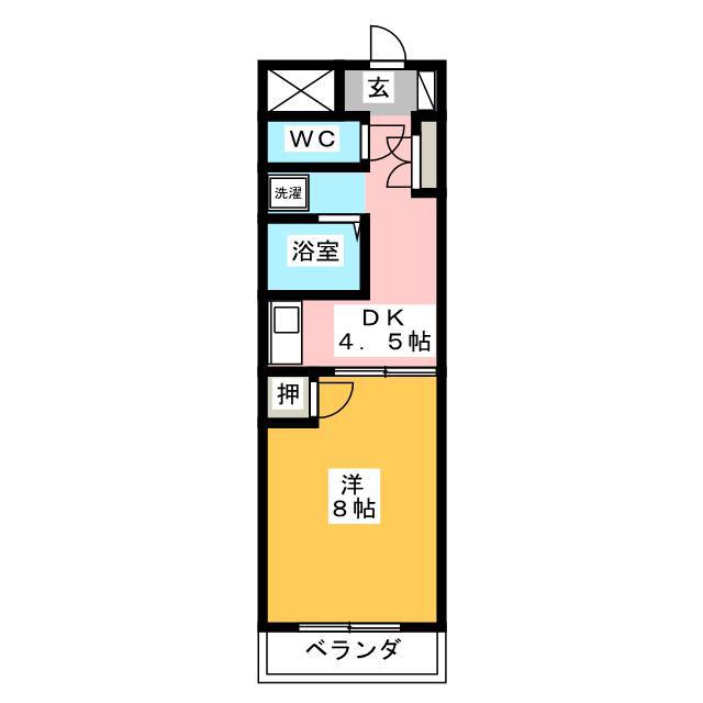 ドミール石塚(1DK/1階)の間取り写真