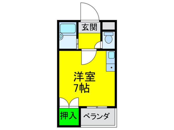 グランコーポアビコ(ワンルーム/3階)の間取り写真