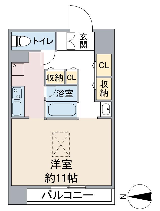 ラクロア(ワンルーム/5階)の間取り写真