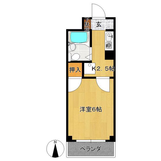 エクセレント東新第2(1K/2階)の間取り写真