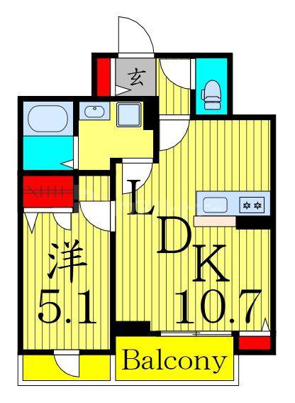 FUKU STAGE(1LDK/2階)の間取り写真