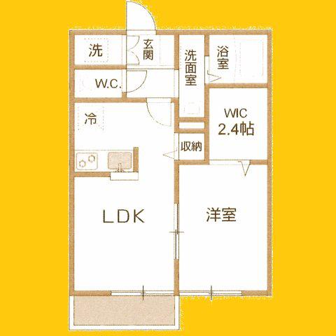 サンシティ妙蓮寺B(1LDK/2階)の間取り写真