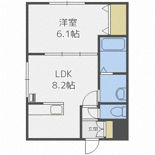 エフビル6(1LDK/4階)の間取り写真