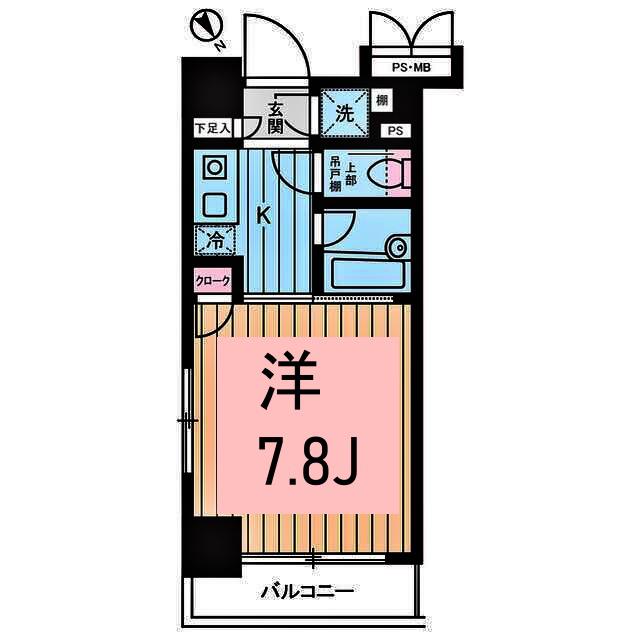 ヴェルステージ関内(1K/4階)の間取り写真