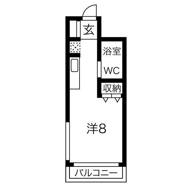 プチメゾン金山(ワンルーム/1階)の間取り写真
