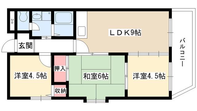 リリカル7(2SLDK/5階)の間取り写真