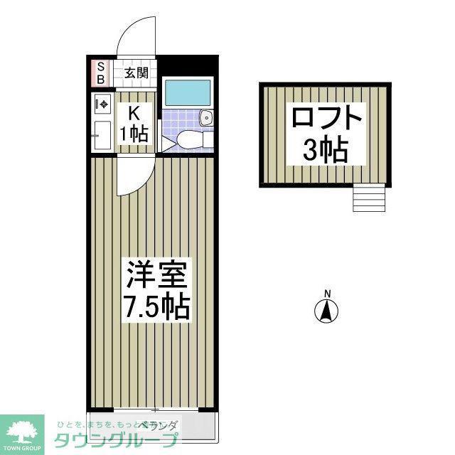 ニューパレス松戸(1K/2階)の間取り写真