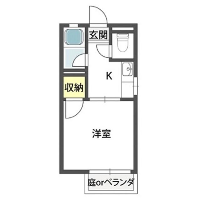 ビスタ岡町(1K/1階)の間取り写真