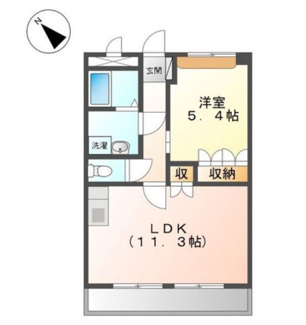 ソレイユ一条院(1LDK/1階)の間取り写真