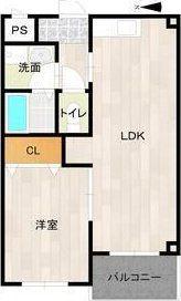 レクシア上新庄(1LDK/3階)の間取り写真