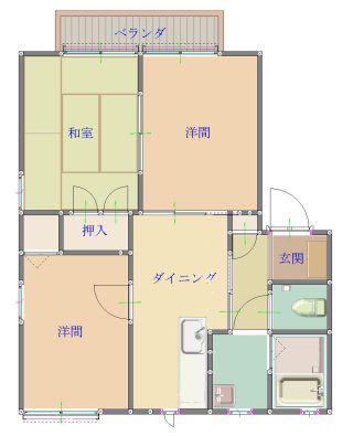 コンフォートI(3DK/2階)の間取り写真