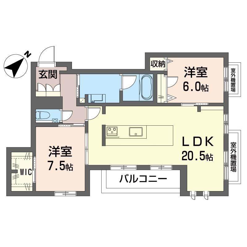 風香 北鎌倉(2LDK/2階)の間取り写真
