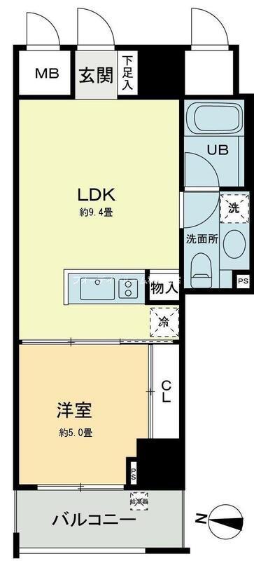 ベルファース本郷弓町(1LDK/10階)の間取り写真