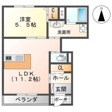 GRACE VILLA(1LDK/1階)の間取り写真