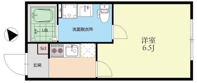 ルノン谷在家(1K/4階)の間取り写真