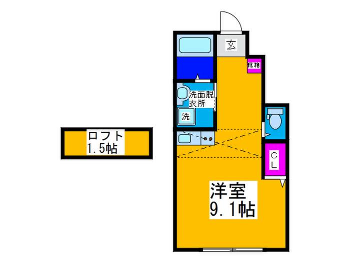 あんしん八田寺町(ワンルーム/1階)の間取り写真