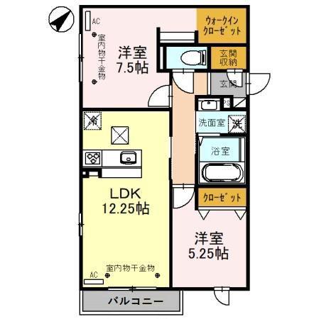 グラン・ファミール(2LDK/1階)の間取り写真