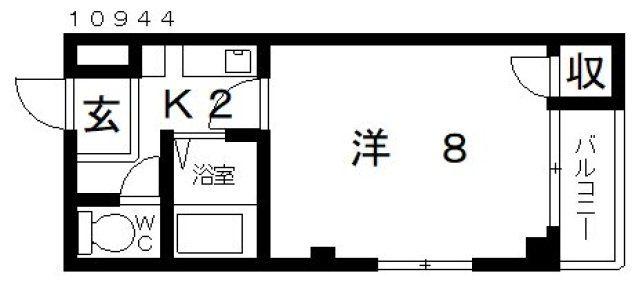 エマーユサンスイ藤井寺(1K/4階)の間取り写真